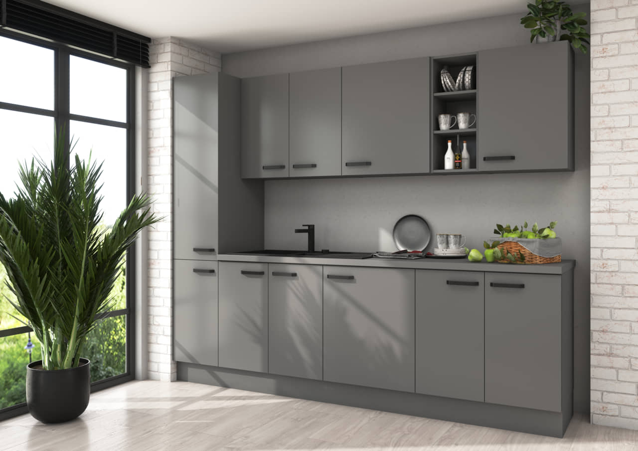Meble kuchenne Nessa Antracyt 260cm