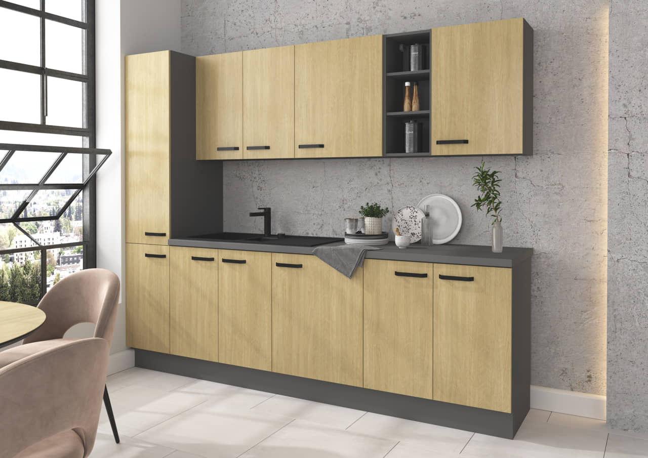 Meble kuchenne Scandi jodełka 260cm