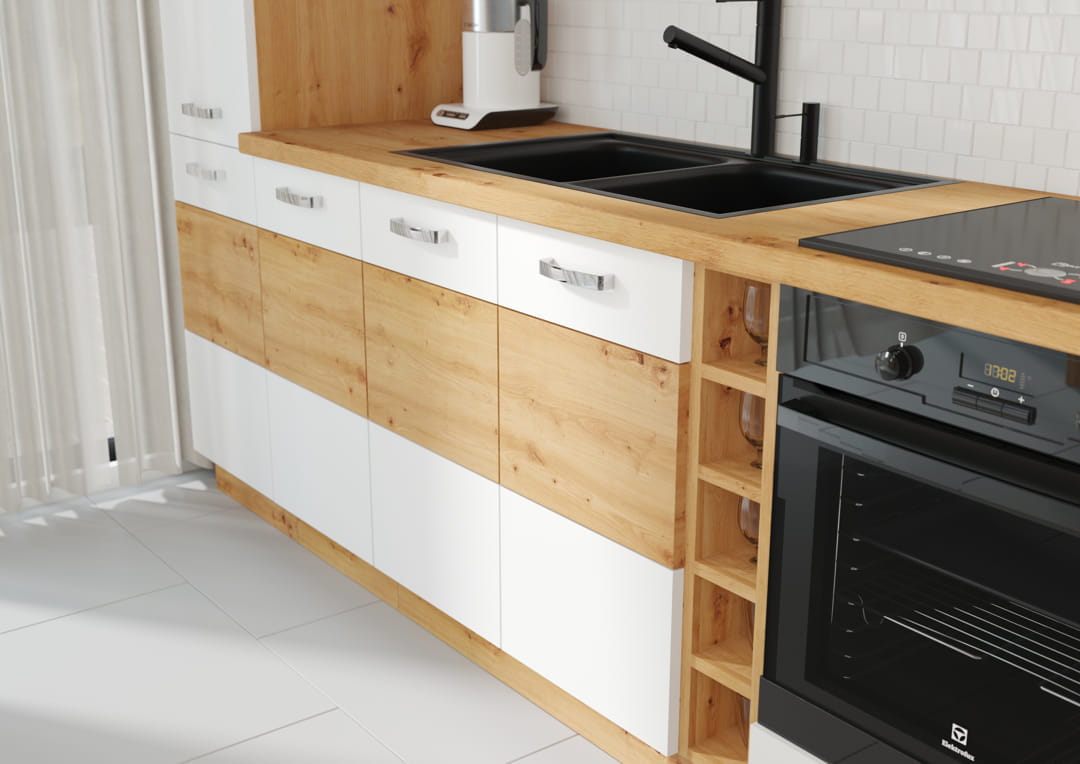 Meble kuchenne Artisan biały połysk 240cm - obrazek 3