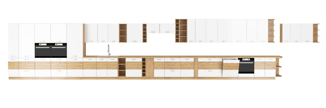 Meble kuchenne Artisan biały połysk 240cm - obrazek 2