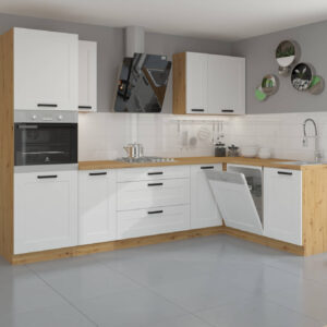 Meble kuchenne narożne Luna biały/artisan 2,85m na 1,7m