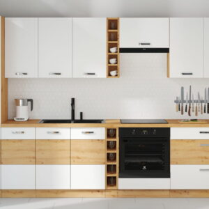 Meble kuchenne Artisan biały połysk 315cm 11 szafek