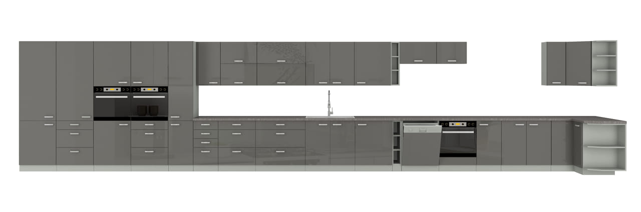 Zestaw mebli kuchennych Grey 260cm 8szafek - obrazek 2
