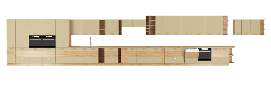 Meble kuchenne 260cm Artisan cappucino połysk 10 szafek - obrazek 2