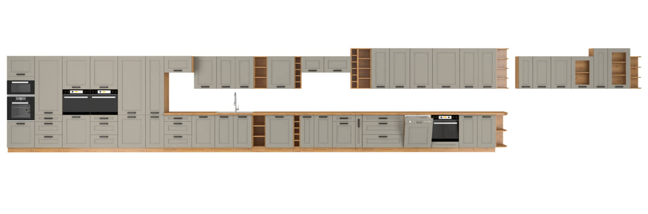 Kuchnia narożna z blatem Luna Clay Grey/artisan 2,1m na 3,5m - obrazek 3