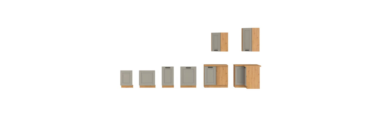 Kuchnia narożna z blatem Luna Clay Grey/artisan 2,1m na 3,5m - obrazek 4