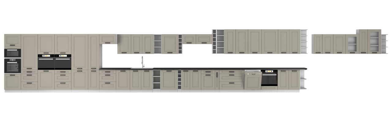 Kuchnia narożna z blatem Luna Clay Grey/biały 2,1m na 3,5m - obrazek 3
