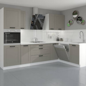 Kuchnia narożna Luna Clay Grey/biały 2,85m na 1,7m