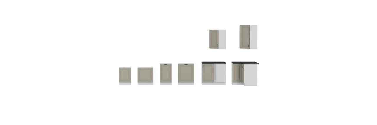 Meble kuchenne narożne Stilo Clay Grey/biały 1,9 na 3,5m - obrazek 3