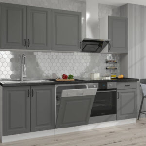 Meble kuchenne Stilo Dust Grey/biały 250cm zestaw