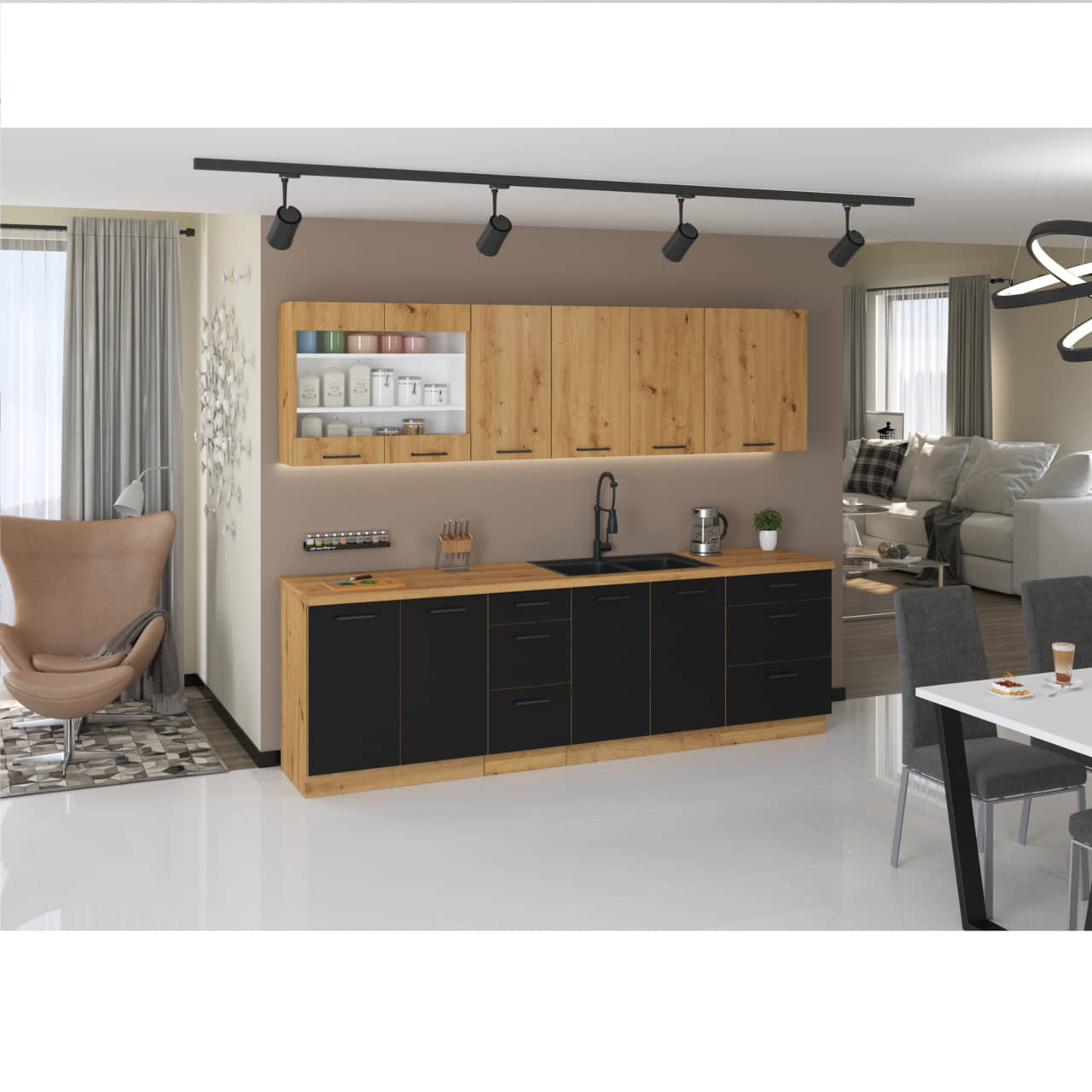 Meble kuchenne Modena 260cm 8 szafek "A"