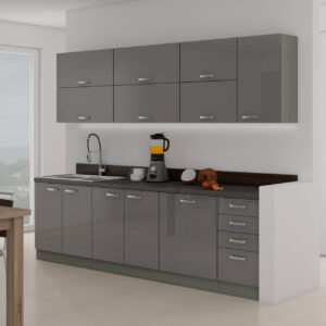 Zestaw mebli kuchennych Grey 260cm 8szafek