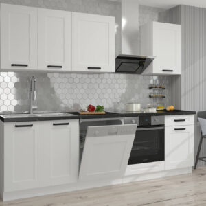 Meble kuchenne Luna biały/biały 250cm z blatem